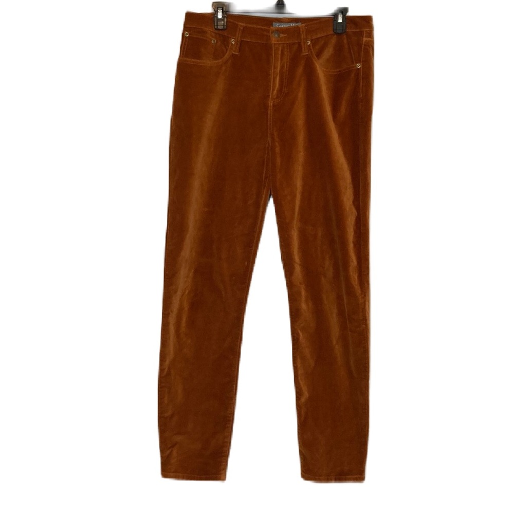 Garnet Hill Orange Corduroy Strait Leg High Rise Jeans Size 10